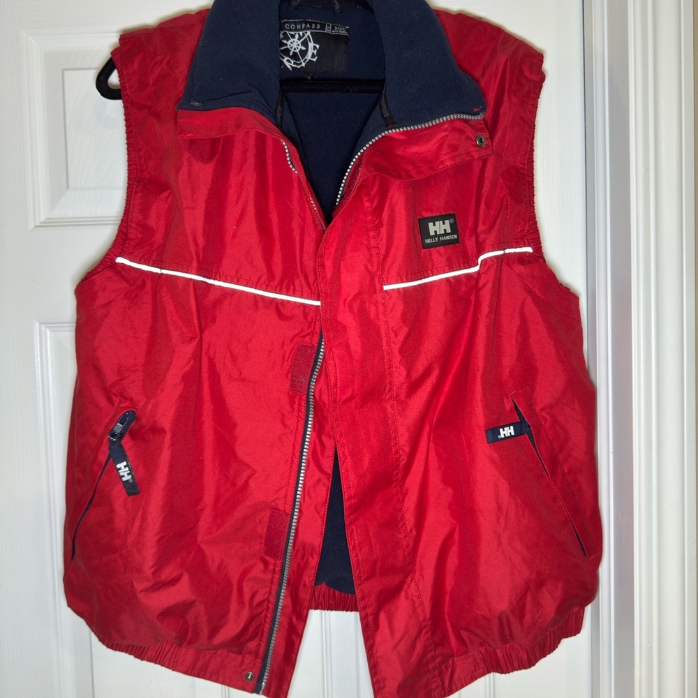 Vintage Helly Hansen Red Vest with Navy Accents